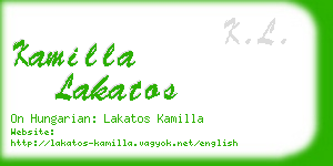 kamilla lakatos business card